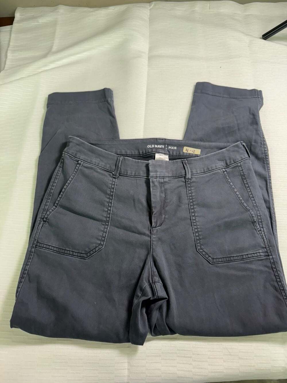 Old Navy Pixie Pants Size 8 Regular Gray Mid-Rise Slim